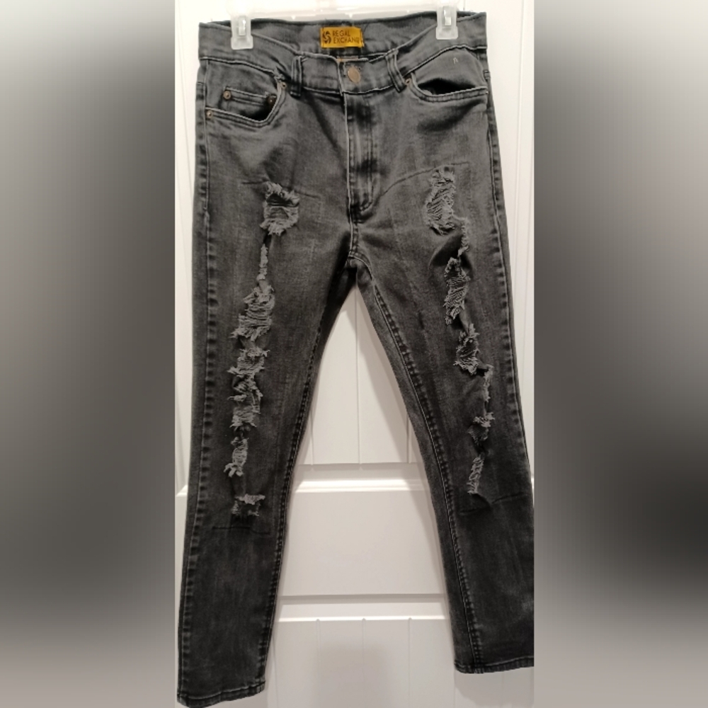 Regal Exchange Distressed Black Jeans Sz 32 X 30 #0460